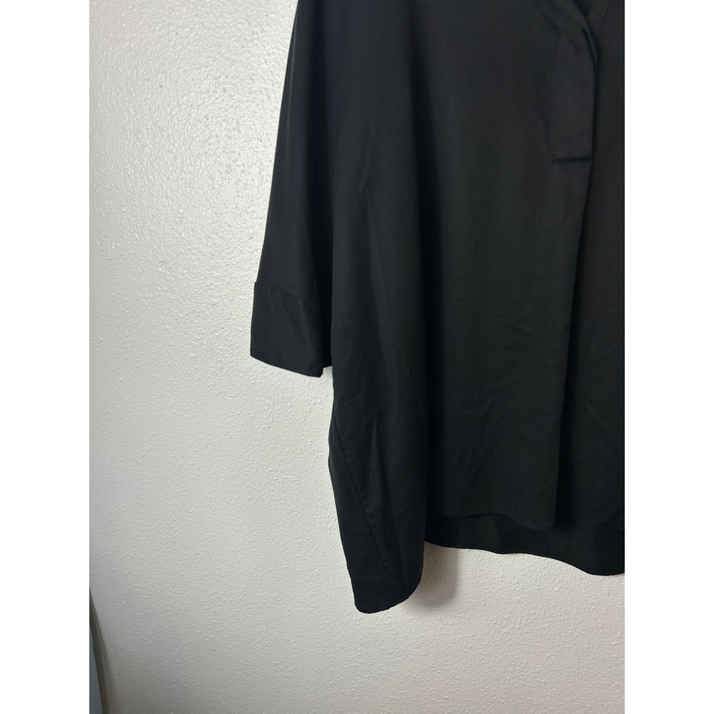 COS Women's Oversized Boxy Polo Top Black Sz 6 Lagenlook Minimalist Office - Picture 3 of 7